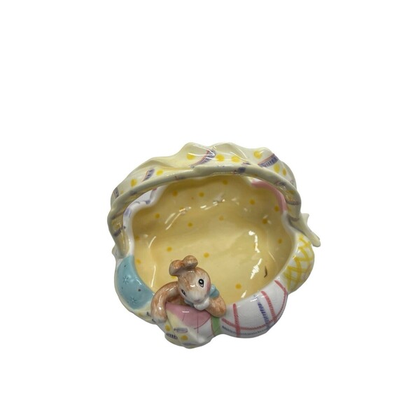 Fitz & Floyd Easter Basket w/ Bunny & Colored Eggs "A GOOD EGG" Essentials Bowl - Picture 9 of 16